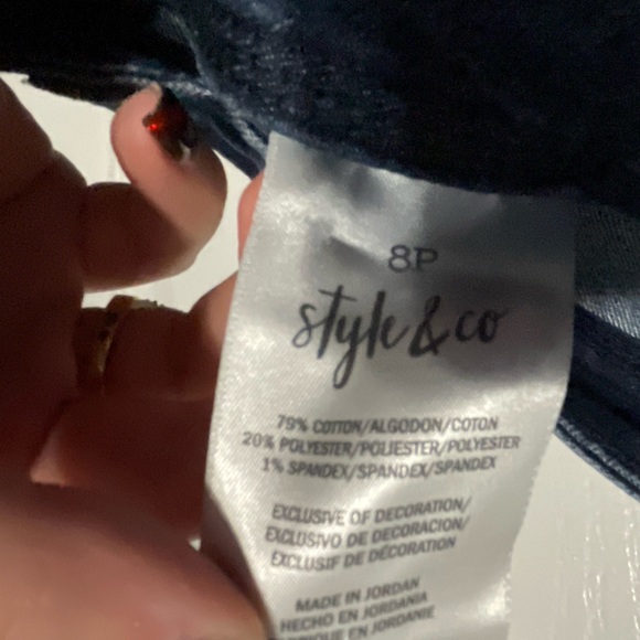 Style & Co denim dark wash pants 8P - Picture 3 of 4